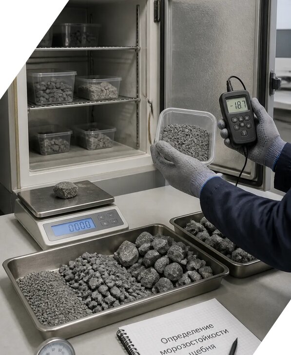 Определение морозостойкости щебня в Тынде от 3597 р. | ЭкспертизаРоссия